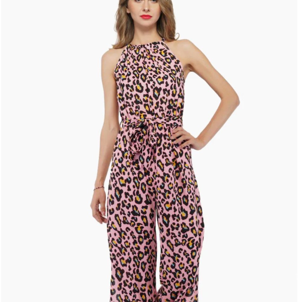America & Beyond jaguar print jumpsuit